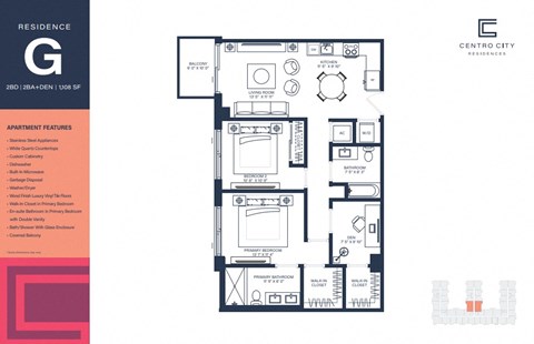 A floor plan for a residence in Centro City Residences.